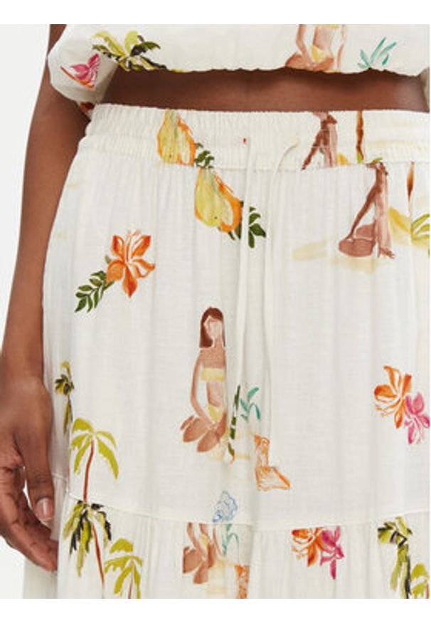 Seafolly Spódnica maxi Isla Palm 55397-SK Écru Regular Fit. Materiał: len, wiskoza