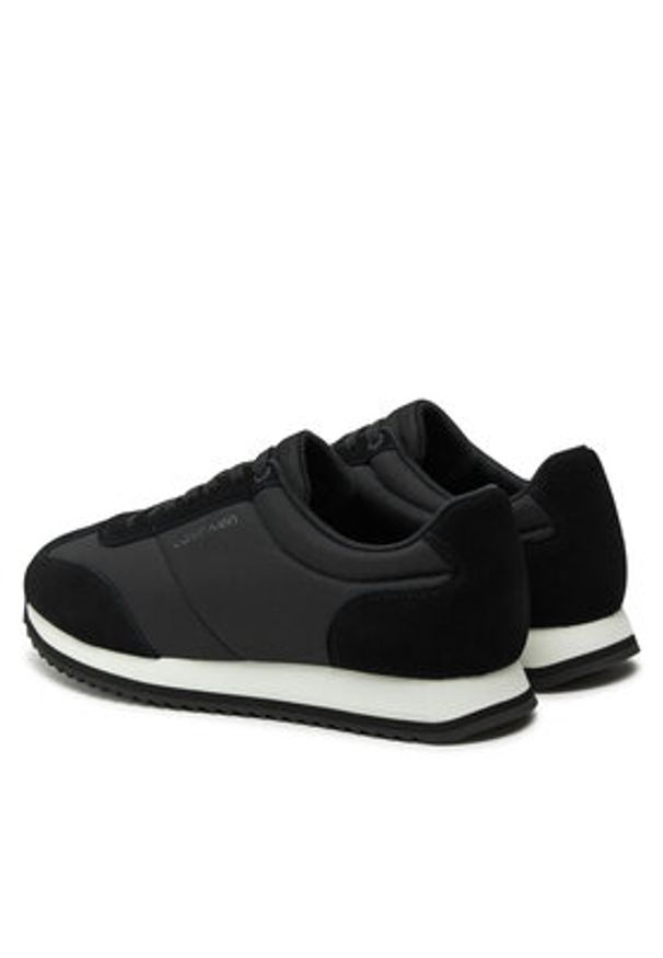 Calvin Klein Sneakersy Low Top Lace Up Mix HM0HM01667 Czarny. Kolor: czarny. Materiał: skóra