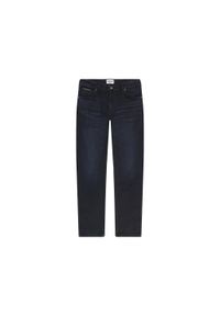 Wrangler - WRANGLER MĘSKIE SPODNIE JEANSOWE TEXAS SLIM DEEP BLUE BLACK 112355027 W12S017421