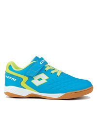 LOTTO - Buty dziecięce do gry w piłkę nożną Lotto DASHER K 2025. Kolor: zielony, wielokolorowy, niebieski, żółty