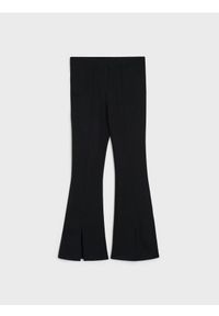 Sinsay - Legginsy flare z wiskozą - czarny. Kolor: czarny. Materiał: wiskoza #1