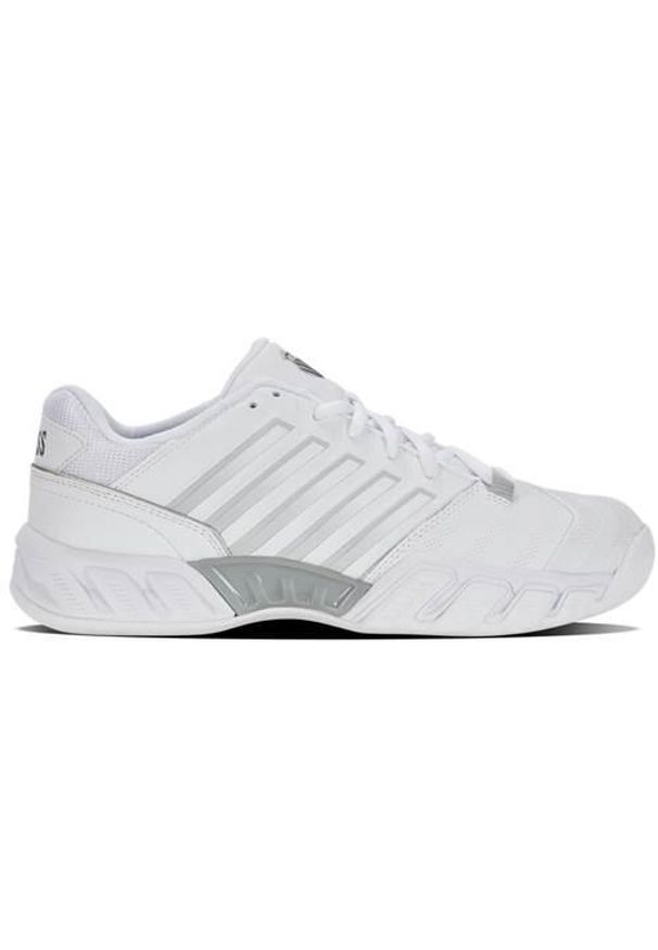 Buty do chodzenia damskie K-Swiss Bigshot Light 4 Indoor. Zapięcie: sznurówki. Kolor: biały, wielokolorowy. Materiał: materiał, syntetyk. Szerokość cholewki: normalna. Sport: turystyka piesza