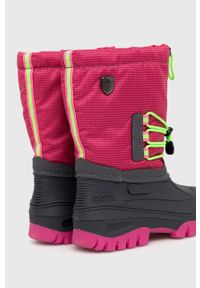 CMP Śniegowce dziecięce Ahto kolor różowy. Nosek buta: okrągły. Kolor: różowy. Materiał: guma #4