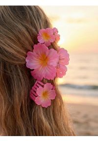 Sinsay - Spinki do włosów w kształcie kwiatów 3 pack - różowy. Kolor: różowy. Wzór: kwiaty #1