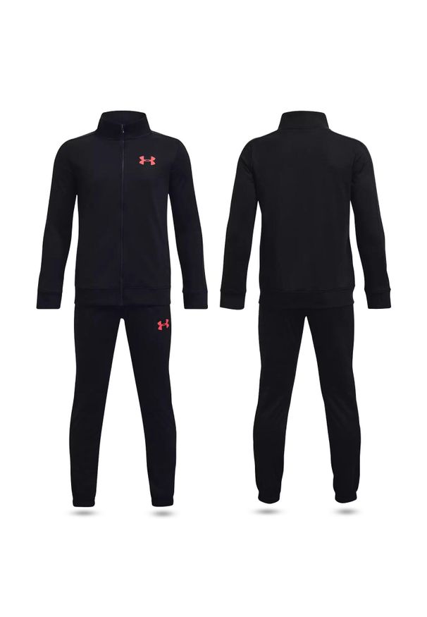 Under Armour - Dres dziecięcy UNDER ARMOUR 1363290 zestaw bluza + spodnie. Kolor: czerwony, czarny, wielokolorowy. Materiał: dresówka