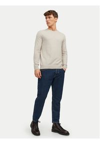 Jack & Jones - Jack&Jones Sweter Emil 12208364 Beżowy Regular Fit. Kolor: beżowy. Materiał: bawełna #7