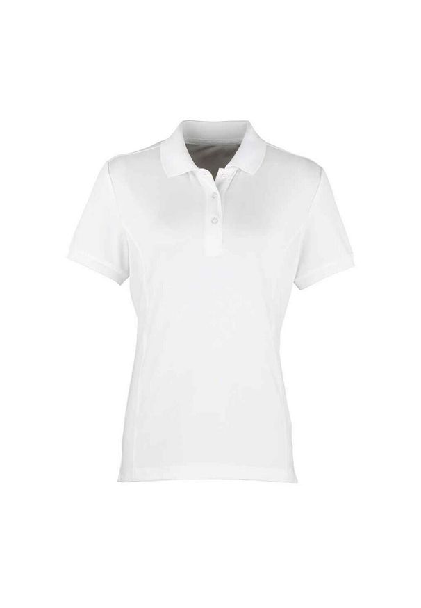 PREMIER - Damska Koszulka Polo Coolchecker. Typ kołnierza: polo. Kolor: biały