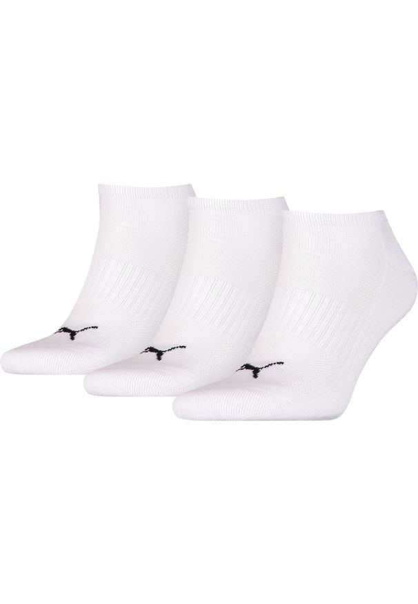 Puma Skarpety Cushioned 3-Pack 90794202. Kolor: biały, czarny, wielokolorowy. Materiał: bawełna, materiał