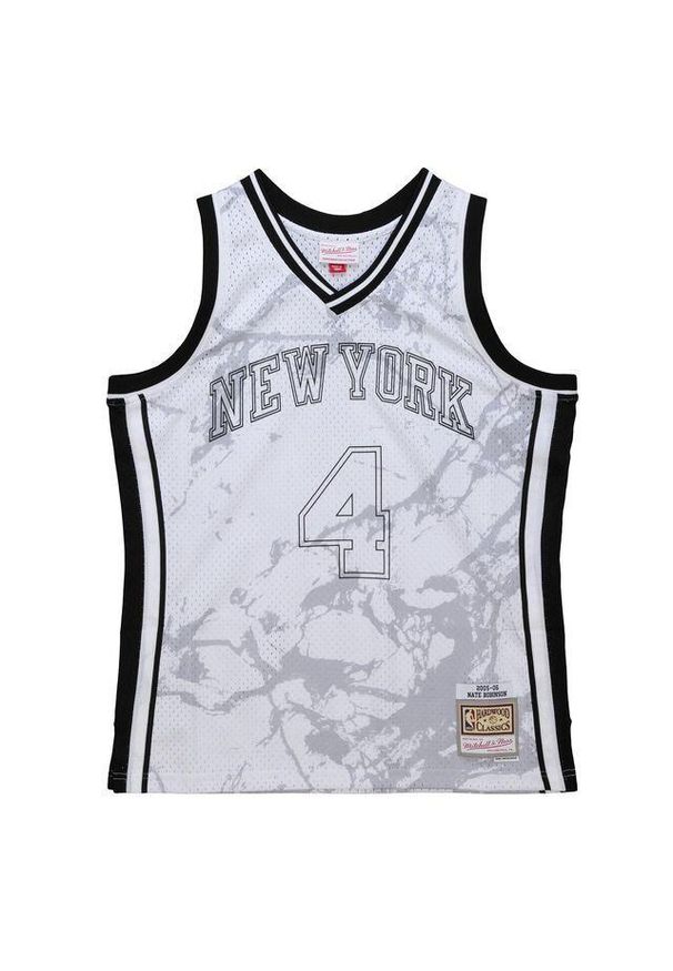 Mitchell & Ness - Marmurowa koszula New York Knicks NBA Swingman 2005/06. Kolor: biały. Materiał: poliester. Sport: koszykówka