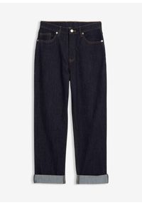 bonprix - Dżinsy loose fit ze stretchem, regulowany pas, prosta nogawka. Kolor: niebieski