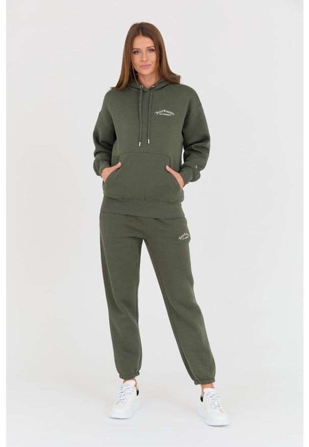 Juicy Couture - JUICY COUTURE Zielona bluza Recycled Queenie Hoodie. Kolor: zielony
