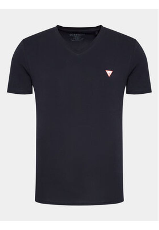 Guess T-Shirt M2YI32 J1314 Granatowy Slim Fit. Kolor: niebieski. Materiał: bawełna