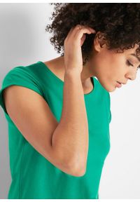 bonprix - Shirt bawełniany, krótki rękaw. Kolor: zielony. Materiał: bawełna. Długość rękawa: krótki rękaw. Długość: krótkie #3