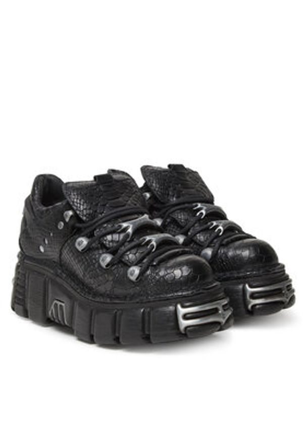 NEW ROCK Sneakersy M-120N-C74 Czarny. Kolor: czarny. Materiał: skóra