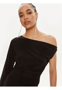 NORMA KAMALI Bluzka KK4236PLC85001 Czarny Slim Fit. Kolor: czarny. Materiał: syntetyk #5
