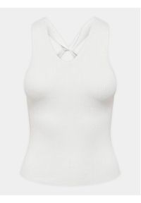JDY Top Sabrina 15258897 Biały Slim Fit. Kolor: biały. Materiał: wiskoza
