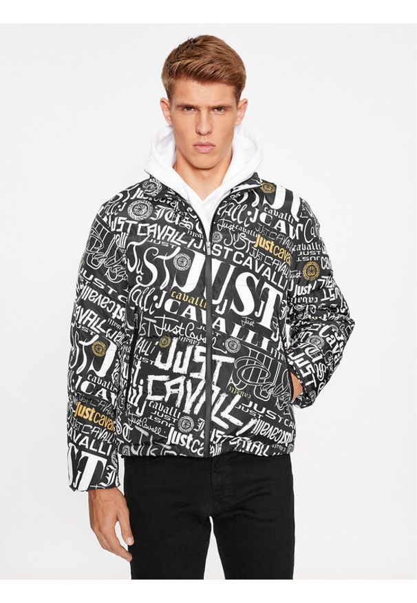 Just Cavalli Kurtka puchowa 75OAUD18 Czarny Regular Fit. Kolor: czarny. Materiał: syntetyk
