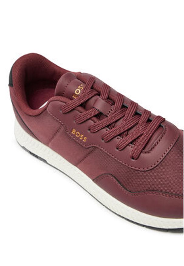 BOSS Sneakersy Titanium 50523180 Bordowy. Kolor: czerwony. Materiał: materiał