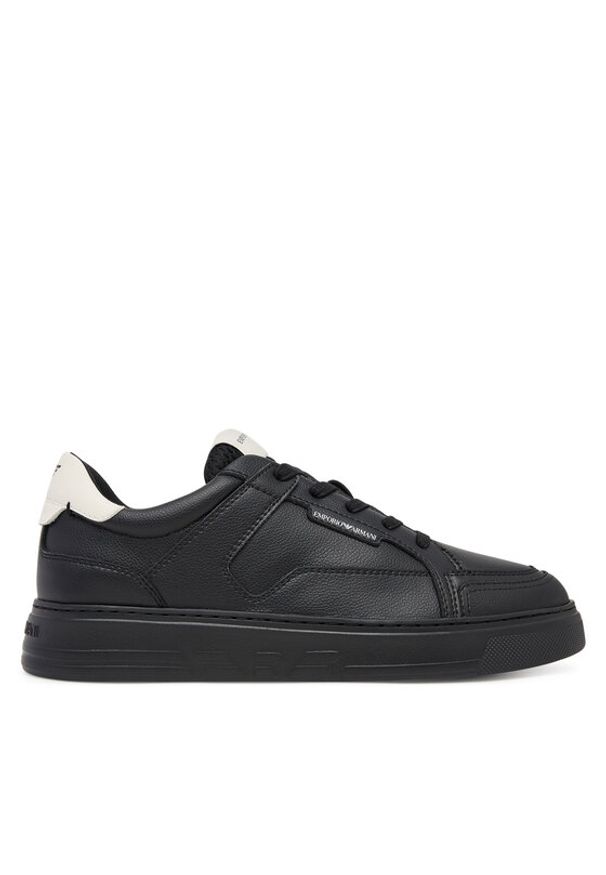 Emporio Armani Sneakersy EM003702 AF19573 MC024 Czarny. Kolor: czarny. Materiał: skóra
