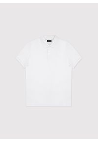 Pako Lorente - PAKO LORENTE – Biały t-shirt polo. Typ kołnierza: polo. Kolor: biały. Materiał: bawełna, elastan
