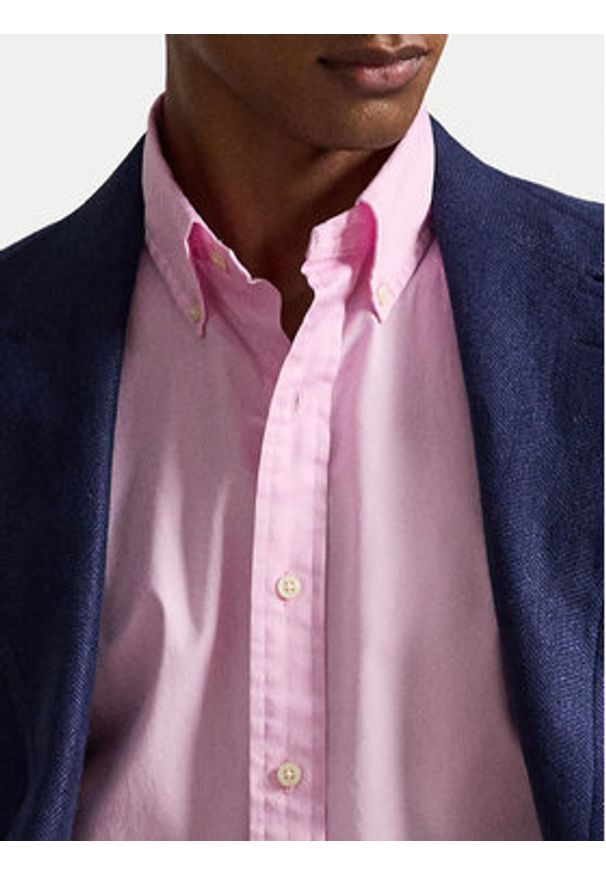 Polo Ralph Lauren Koszula 710B20512002 Różowy Custom Fit. Typ kołnierza: polo. Kolor: różowy. Materiał: bawełna