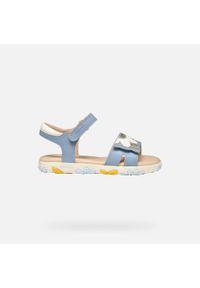 Sandały Geox Model J Sandal Haiti Girl Kolor Niebieski. Kolor: szary, niebieski, wielokolorowy, biały. Materiał: syntetyk. Sezon: lato