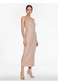 Calvin Klein Sukienka koktajlowa K20K205027 Beżowy Slim Fit. Kolor: beżowy. Materiał: wiskoza. Styl: wizytowy #1