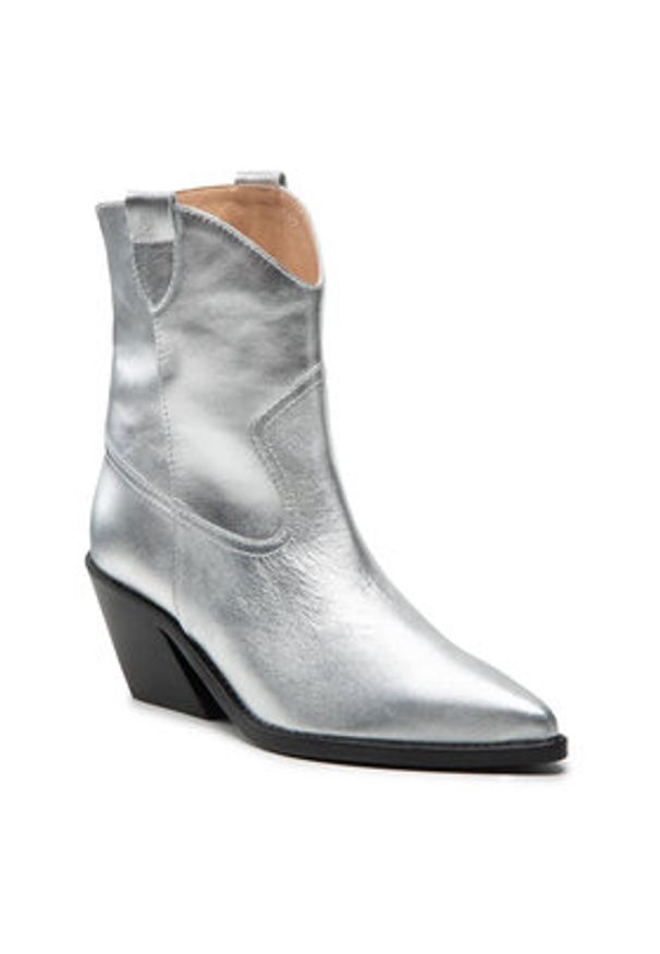 Eva Minge Kowbojki EM-57-12-001540 Srebrny. Kolor: srebrny. Materiał: skóra