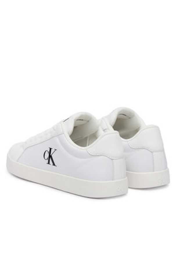 Calvin Klein Sneakersy 3 Cupsole Laceup Pu Mg YW0YW01781 Biały. Kolor: biały. Materiał: skóra