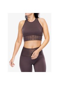SUPER.NATURAL - Top damski Super.natural Arabesque Lf Top. Kolor: brązowy