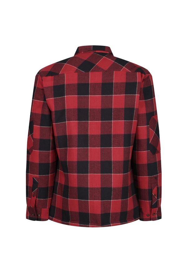 Regatta - Koszula Męska W Kratkę Pikowana. Kolor: czerwony. Wzór: kratka. Sport: turystyka piesza