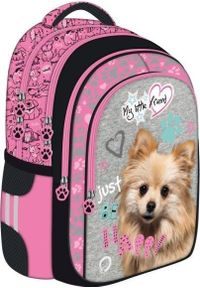 MAJEWSKI Plecak szkolny BPL-58 My Little Friend różowy pies / pink dog. Kolor: różowy