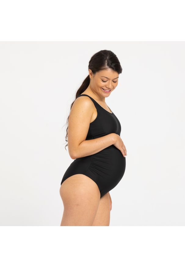 NABAIJI - Strój jednoczęściowy kąpielowy ciążowy damski Nabaiji Nora. Kolekcja: moda ciążowa. Kolor: czarny, beżowy, wielokolorowy. Materiał: poliester, poliamid, elastan, materiał
