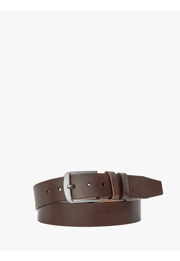 Ryłko - Brązowy pasek męski. Kolor: brązowy. Materiał: skóra. Styl: street