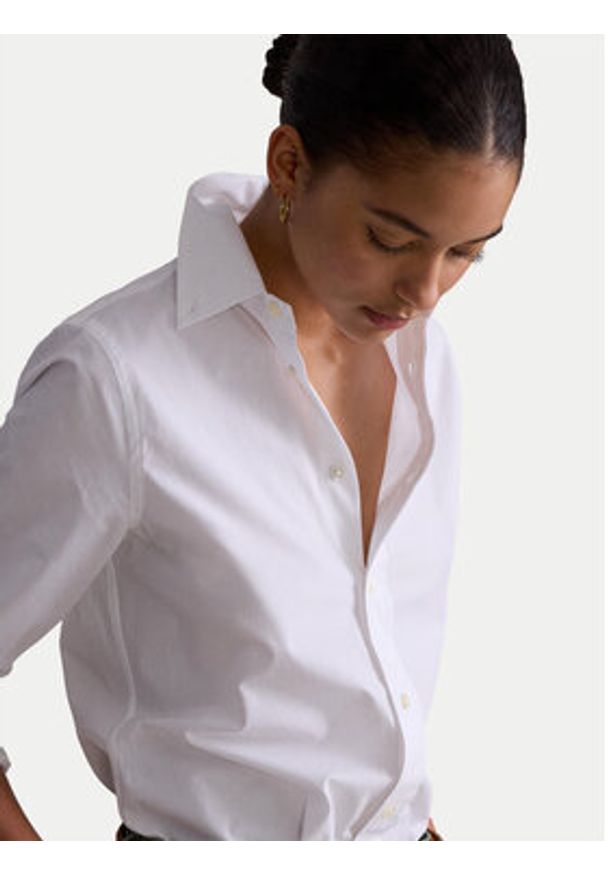 Polo Ralph Lauren Koszula 211941509002 Biały Slim Fit. Typ kołnierza: polo. Kolor: biały. Materiał: bawełna