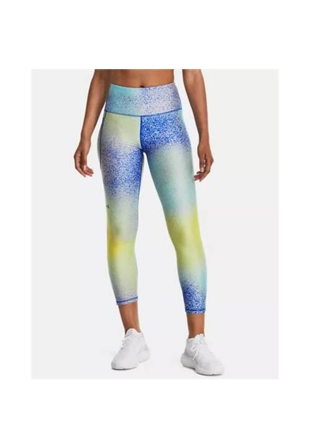 Legginsy treningowe damskie Under Armour 1365338014. Kolor: wielokolorowy, niebieski, szary. Materiał: syntetyk, materiał