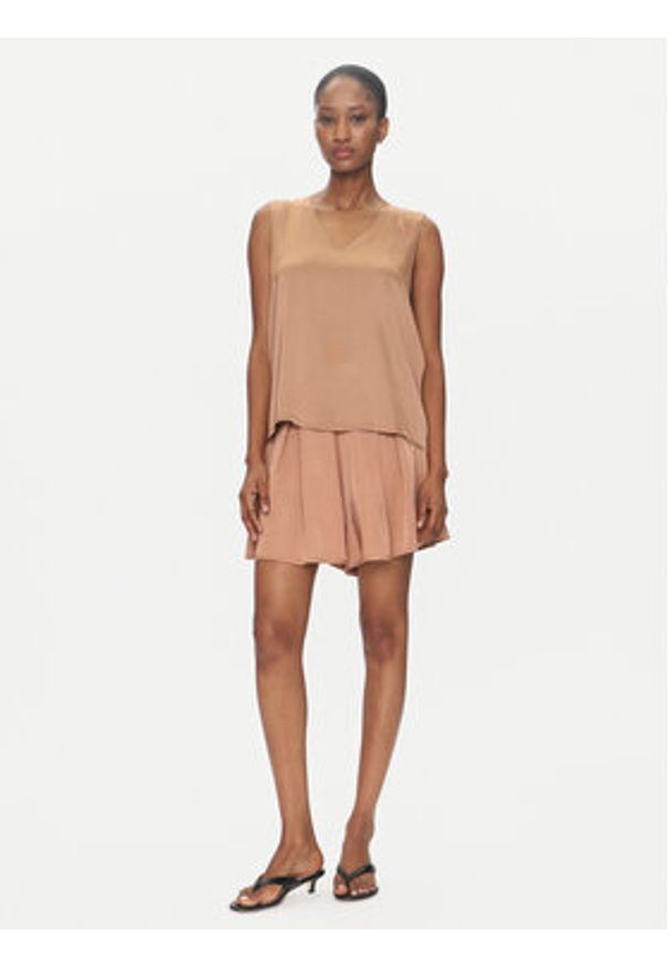 ViCOLO Bluzka TD0765 Brązowy Regular Fit. Kolor: brązowy. Materiał: syntetyk