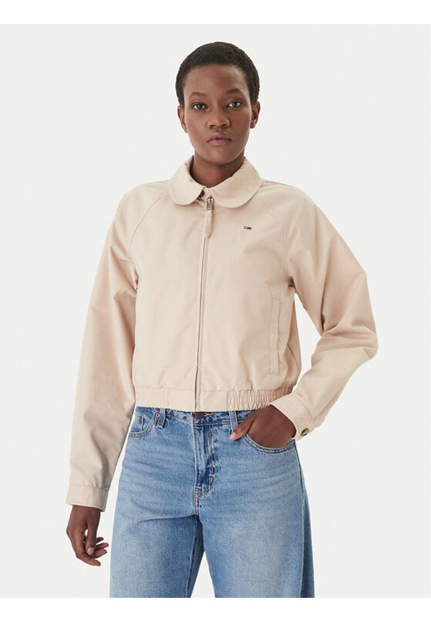 Tommy Jeans Kurtka przejściowa DW0DW20403 Beżowy Regular Fit. Kolor: beżowy. Materiał: bawełna