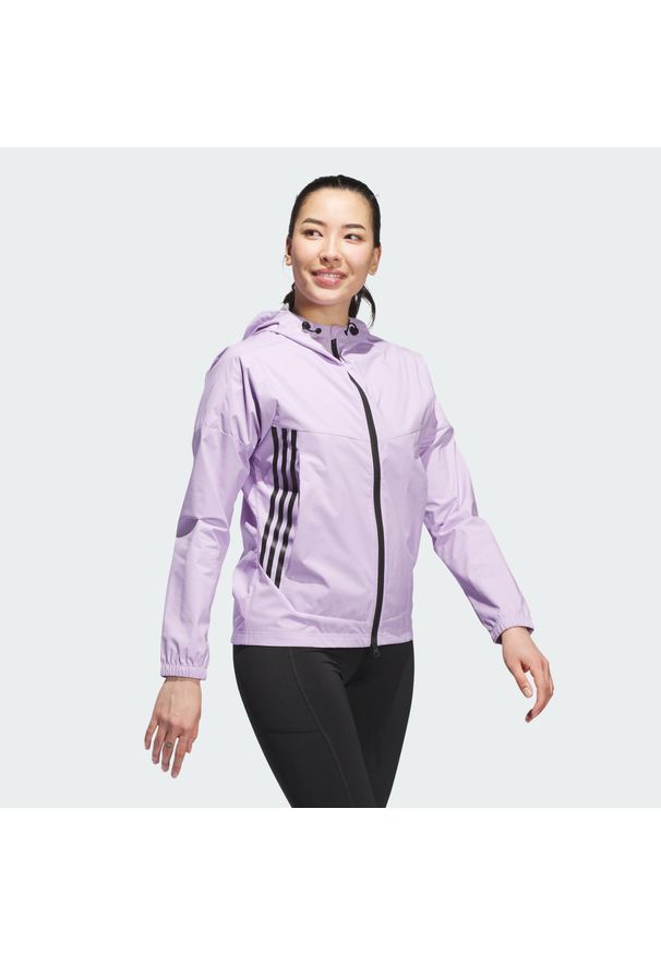 Adidas - Kurtka Provisional. Typ kołnierza: golf. Kolor: różowy. Materiał: materiał. Sport: golf