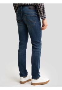 Big-Star - Jeansy męskie dopasowane z przetarciami granatowe Terry 541. Okazja: na co dzień. Stan: obniżony. Kolor: niebieski. Styl: casual #2