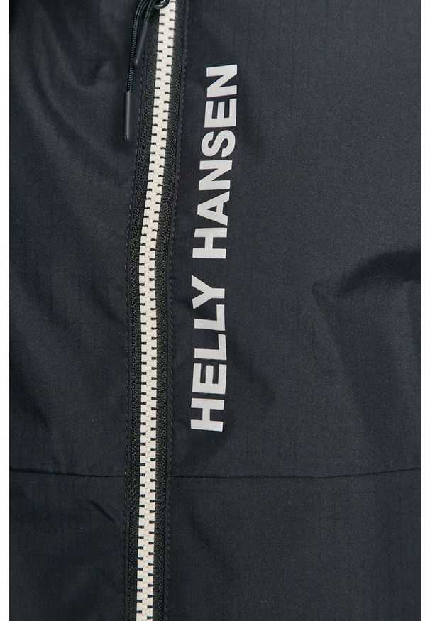 Helly Hansen - Kurtka przeciwdeszczowa. Okazja: na co dzień. Kolor: niebieski. Materiał: materiał. Wzór: nadruk. Styl: casual