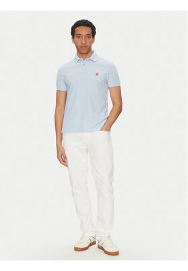 TOMMY HILFIGER - Tommy Hilfiger Polo MW0MW33167 Błękitny Regular Fit. Typ kołnierza: polo. Kolor: niebieski. Materiał: bawełna