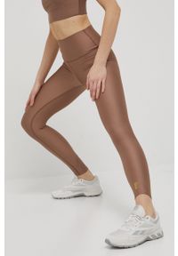 P.E Nation legginsy treningowe All Around damskie kolor brązowy gładkie. Kolor: brązowy. Materiał: materiał, poliester, skóra, dzianina. Wzór: gładki. Sport: fitness