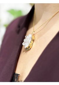 Brazi Druse Jewelry - Naszyjnik Kryształ Górski Szczotka. Materiał: pozłacane, złote, srebrne. Kamień szlachetny: kryształ #8