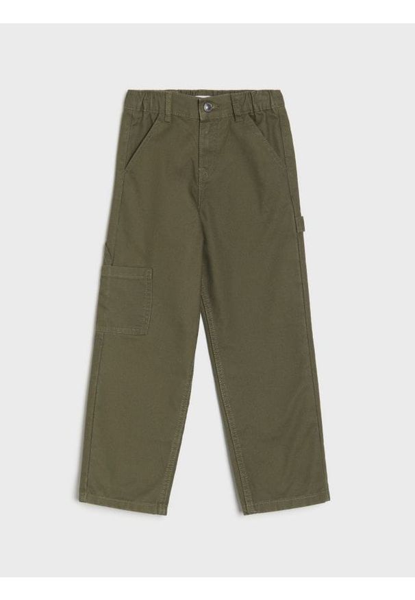 Sinsay - Jeansy loose fit - zielony. Kolor: zielony