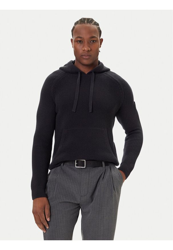 JOOP! Jeans Sweter 15 JJK-18Harrio 30049660 Granatowy Modern Fit. Kolor: niebieski. Materiał: bawełna