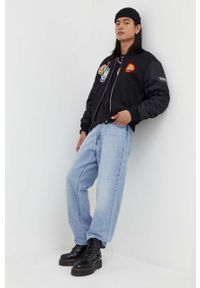 Iceberg kurtka bomber wełniana x Looney Tunes kolor czarny przejściowa. Kolor: czarny. Materiał: wełna #3