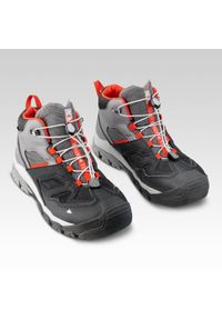 quechua - Buty turystyczne dla dzieci Quechua Crossrock Mid wodoodporne. Kolor: szary. Materiał: kauczuk. Sport: turystyka piesza, wspinaczka