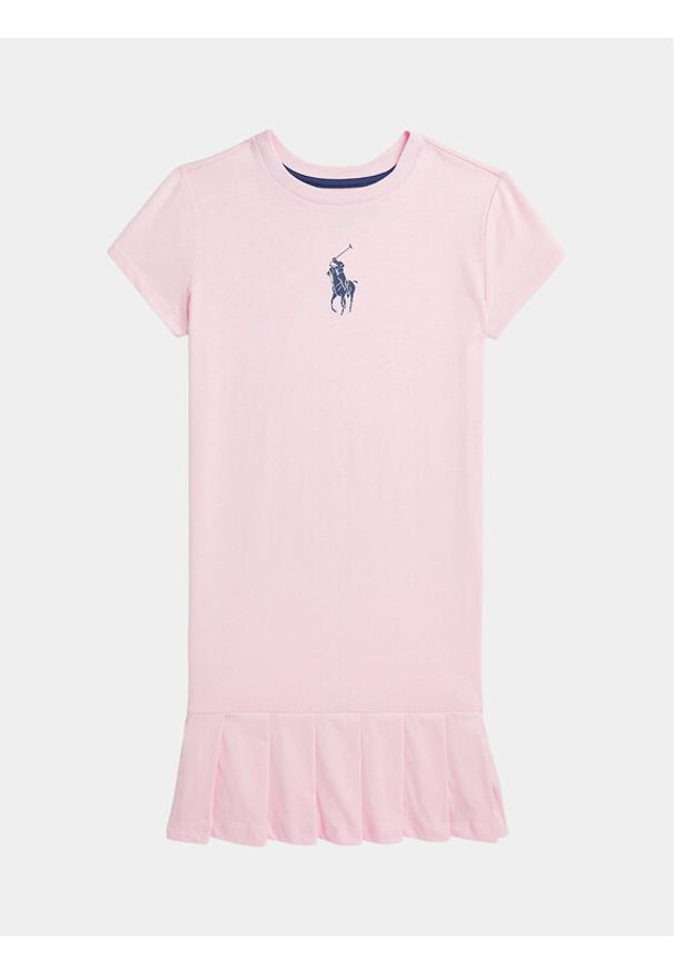 Polo Ralph Lauren Sukienka codzienna 313935092001 Różowy Regular Fit. Okazja: na co dzień. Typ kołnierza: polo. Kolor: różowy. Materiał: bawełna. Typ sukienki: proste. Styl: casual