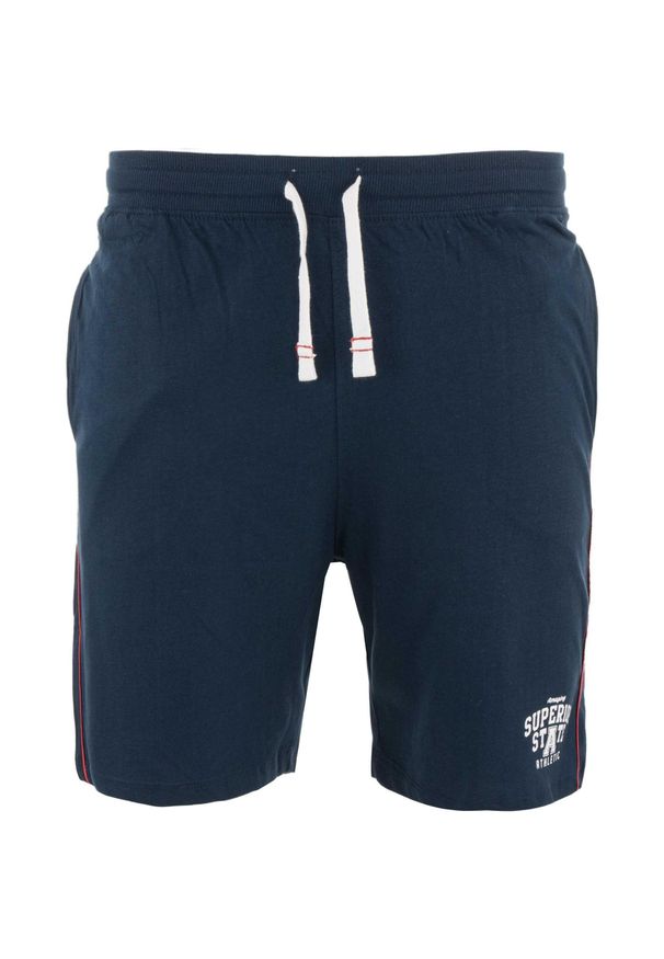 ZFOAM - Szorty męskie 100% bawełna – nad kolano, granatowe. Kolor: niebieski. Materiał: bawełna. Sport: turystyka piesza